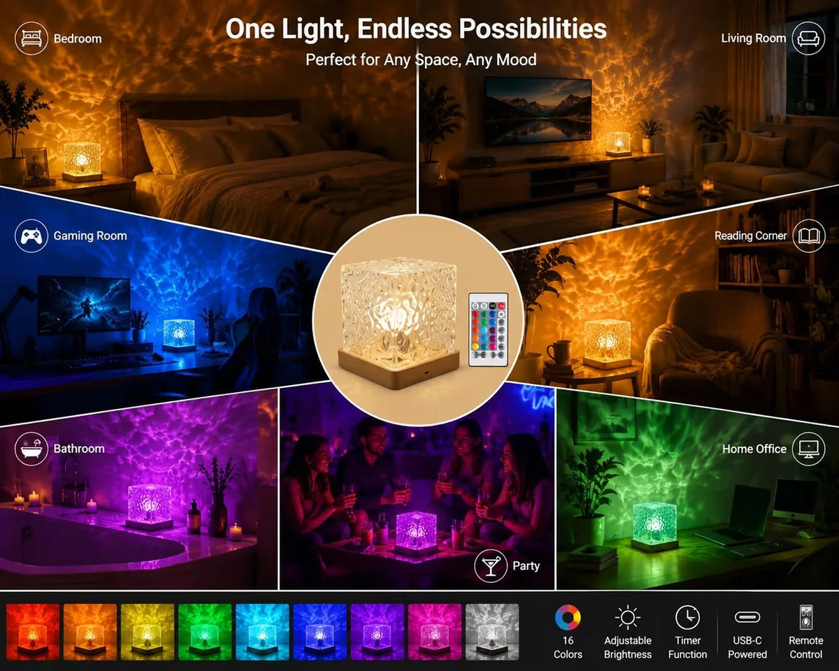 VibeCube-Ocean Wave Crystal Lamp